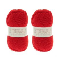 Lot De 2 Pelotes Tourmaline Rouge - 100% Acrylique - 50g/200m - Distrifil