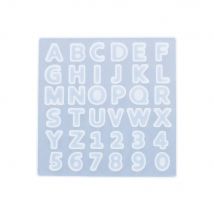 Moule En Silicone 13,5 Cm X 13,5 Cm X 0,5 Cm - Abc & Chiffres - Jesmonite