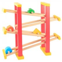 Beeboo - Toboggan A Billes En Bois - Circuit En Bois Avec 4 Formes - Jouet 1er Age