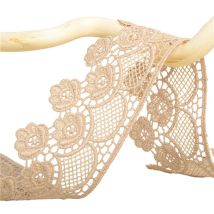Bobine 13,7m Guipure Fleurs 45mm Beige - MyMercerie