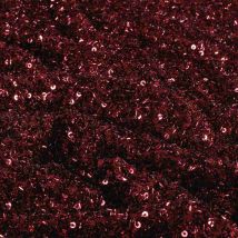 Tissu Maille Sequins Extensible Uni Rouge - Craftine