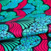 Tissu Wax Africain N° 461 Bleu Turquoise - Craftine