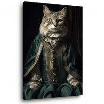 Tableau Sur Toile Chat Vintage 45x65 Cm - Ceanothe