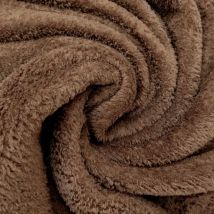 Tissu Doudou Uni Marron - Craftine