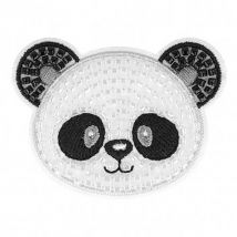Ecusson Thermocollant Panda En Perles 5,5x3,5cm - MyMercerie