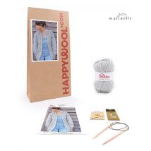 Kit Tricot Gilet Laine Samantha Givre 34/36 - Phildar