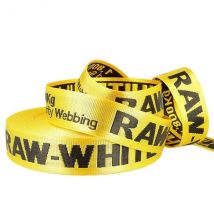 Film 20m Sangle Jacquard Raw White 35mm Jaune/noir - My mercerie