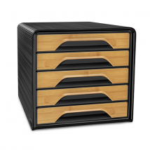 Bloc De Classement 5 Tiroirs Standards Smoove Noir Et Bambou - Cep - Cep