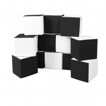 Lot Cubes Xxl Mousse 12 Pcs Noir - Blanc - Velinda