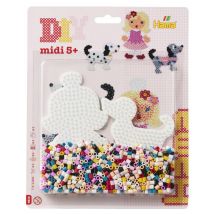 Perles À Repasser Grand Modele Avec Plaques Fille Et Chien - Hama