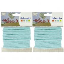 2 Fils À Tricotin 5 Mm X 5 M - Vert Pastel - Artemio
