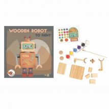 Robot En Bois A Peindre Avec Autocollants - Egmont Toys