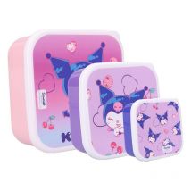 Sanrio - Pack 3 Boîtes À Goûter Kuromi Fresh Bites - Vadobag