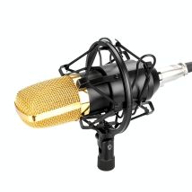 Microphone De Studio Professionnel Avec Support Antichoc Et Port Écouteurs 3.5mm Noir Yonis - Yonis