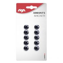 Lot De 10 Aimants Ronds Diamètre De 12 Mm - Noir - Sign - Ki Sign