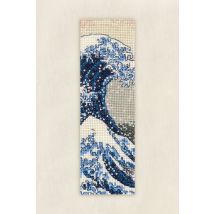 Kit Broderie Point De Croix Marque Page La Grande Vague - Dmc