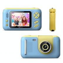 Appareil Photo Enfant Hd 2.4 Pouces 1080p Autofocus Jaune Bleu Avec Support Yonis - Yonis