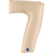 Ballon Géant Chiffre 7 Satin Cream (102 Cm) - GRABO