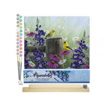 Peinture Par Numéro Figured'art - Couple De Chardonneret - Kit De Loisir Créatif Diy Numéro D'Art Complet - 40x50cm Toile Roulée + Châssis En Bois À