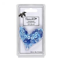 60 Mini Boutons À Pois En Résine Couture Scrapbooking 7 Mm Bleu 021 - Dovecraft