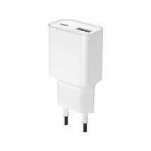 Force Power Chargeur Secteur Power Delivery Gan Usb-a/usb-c 30w Blanc