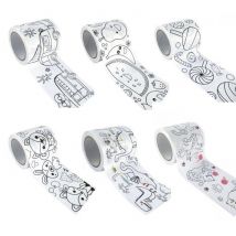 6 Masking Tapes Larges À Colorier 4,6 Cm X 5 M - Graine Creative