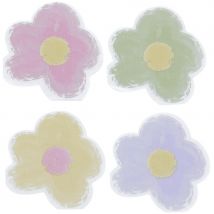 16 Petites Serviettes Fleurs Lilas, Rose, Jaune, Vert - Annikids