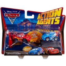Vehicules Cars 2 Action Agent + Propulseur - Raoul Caroule Et Mcqueen - Mattel - V8651 - Cars