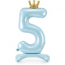 Ballon Debout - Chiffre 5 Bleu - PartyDeco