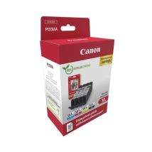 Multipack Cartouches D'Encre + Pack Papiers Photo - Canon - Cli-581xl Noir/cyan/magenta/jaune - Haut Rendement - Canon