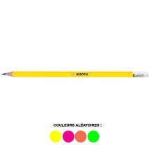 Crayon Graphite - Hb - Embout Gomme - Corps Triangulaire Fluos - Kores