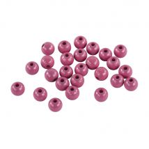 Perles En Bois Fsc 100%, Polies, 8mm 82 Pièces , Rose Foncé - Rayher