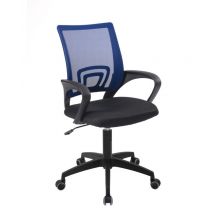 Chaise Bureau Ergonomique Pivotante Réglable Haut Bas, Siège Textile Mesh, Renfort Lombaire, Roulettes Souples Flag-e (noir Bleu) - Kayelles