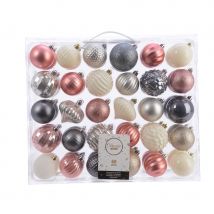 60 Boules Noël Rose/argent/gris/blanc - Annikids