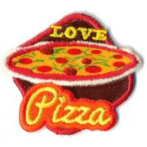 Lot De 3 Écussons Thermocollants Love Pizza 5x5cm - Mediac