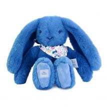 Peluche Lapin Fleurette Bleu 25 Cm - Doudou et Compagnie