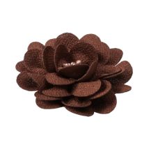 Broche Fleur 8,5cm Marron - MyMercerie