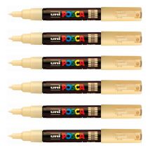 Lot De 6 Marqueurs Pointe Conique Extra-fine Posca Pc1mc 0,7 - 1mm Beige Posca - Posca