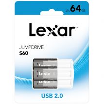 Pack De 3 Clés Usb 2.0 Jumpdrive 64go S60 Grise - Lexar
