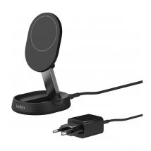 Belkin Station De Recharge Rétractable 2-en-1 Induction Magsafe Qi2 15w Pour Iphone Noir
