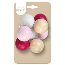 Detoa 8 Boules En Bois Éveil Rouge