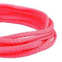 Bobine 50m Cordon Damier Polyester 5mm Rose Fluo - My mercerie