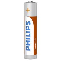 Philips Pack 12 Piles R03 1.5v Zinc Aaa Modèle Longlife Ultra Durable Blanc / Bleu