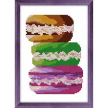 Kit À Broder Au Point De Croix Macarons - LUC