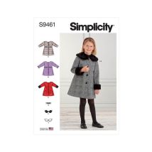 Patron Simplicity 9461 - Manteau Pour Enfant Du 3 Au 8 Ans Taille N°fr 3-8
