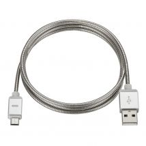 Qdos Câble Micro Usb Vers Usb 2.0 Powersteel En Métal Renforcé 1m Argent - Qdos