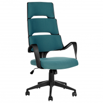Chaise De Bureau En Tissu Bleu Sarcelle Siège Pivotant Pour Ordinateur Siège Réglable Dossier Inclinable - Beliani