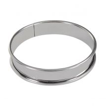 Boîte De 4 Cercles À Tartes Inox - Épaisseur 4/10è - Ø90 Mm H 20 Mm - Gobel