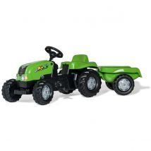 Tracteur A Pedales + Remorque Rollykid-x Vert - Rolly Toys