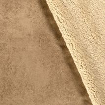 Tissu Suédine Envers Fourrure Mouton Beige Beige - Au Mètre - Craftine